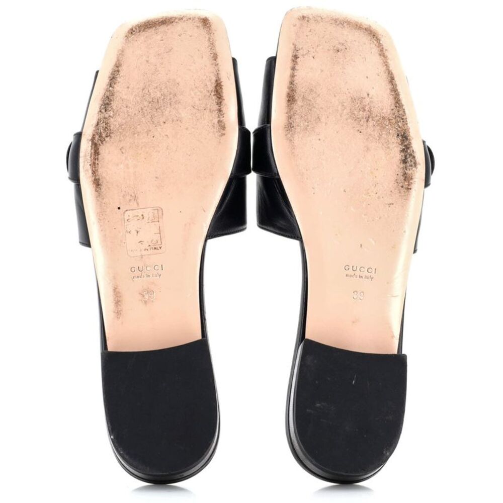 Gucci Women's GG Marmont Slide Sandals Leather Black - Picture 4 of 6